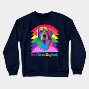 Colorful dog Keep Clean and Keep Health Crewneck Sweatshirt